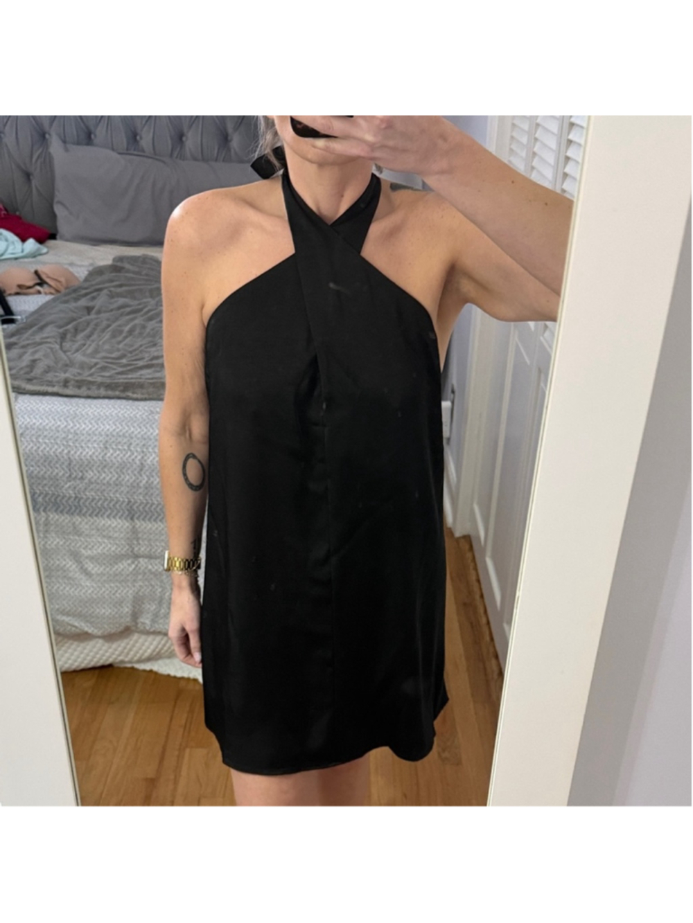 fab'rik Black Halter Mini Dress